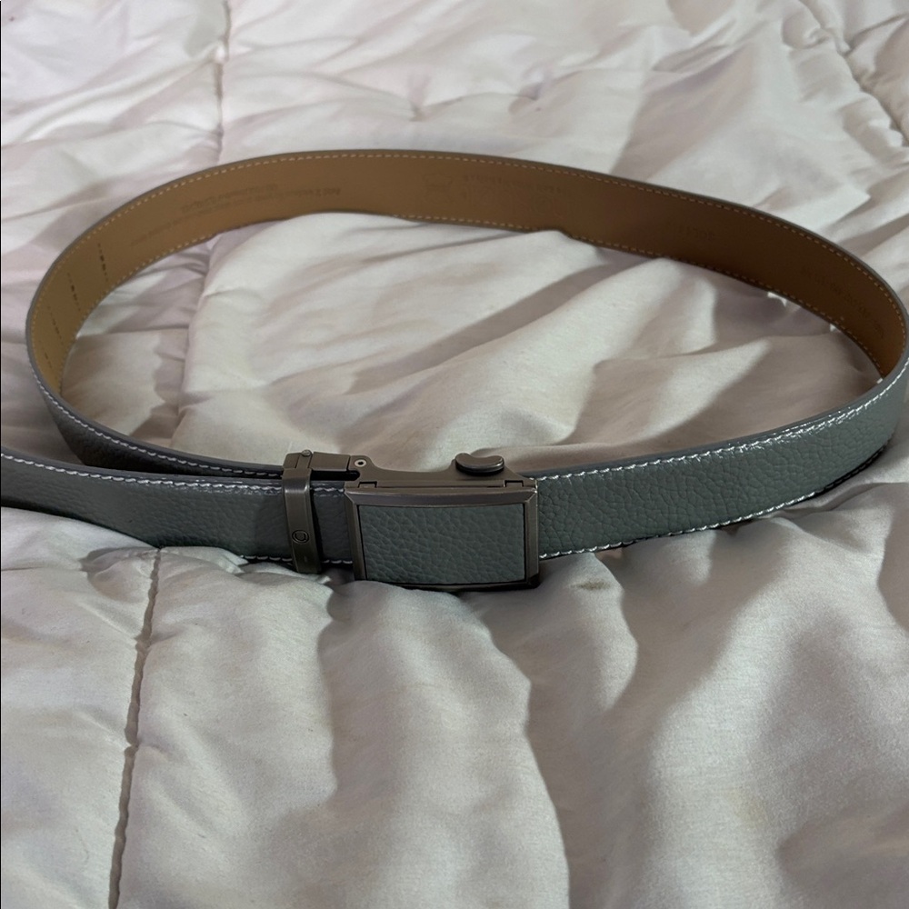 Nexbelt Men’s Precise Fit Ratchet Gray Leather Belt